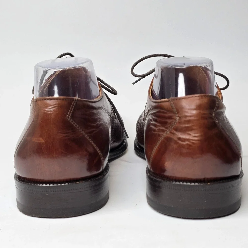 Bostonian Luxe Oxford Men's Shoes Size 9.5 W Brown‎ Leather Dress Lace Up Italy